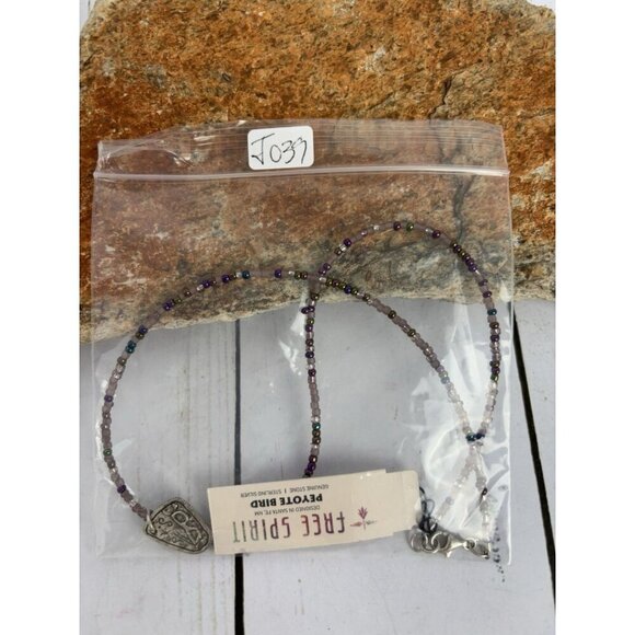 Peyote Bird Sterling Silver‎ Cool Shades Charm 16" Purple Bead Choker J039 - Picture 5 of 5